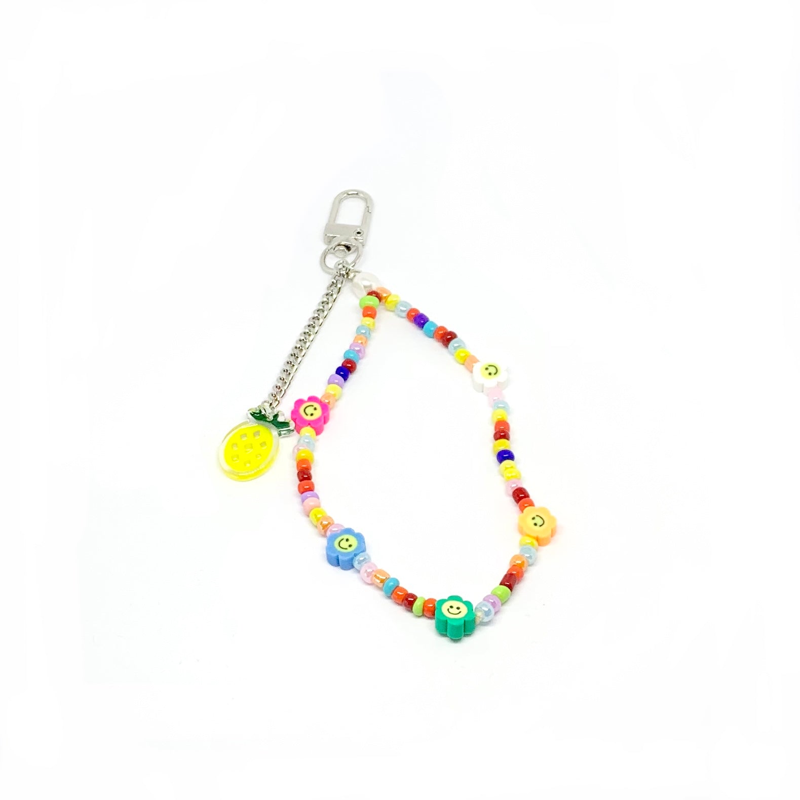 COLORFUL RAINBOW ACRYLIC BEAD MOBILE PHONE CHAIN FASHION 2021 HEART LETTER SHAPE CELLPHONE ACCESSORIES PENDANT STRAP LANYARD vasttrend trendy looking dude