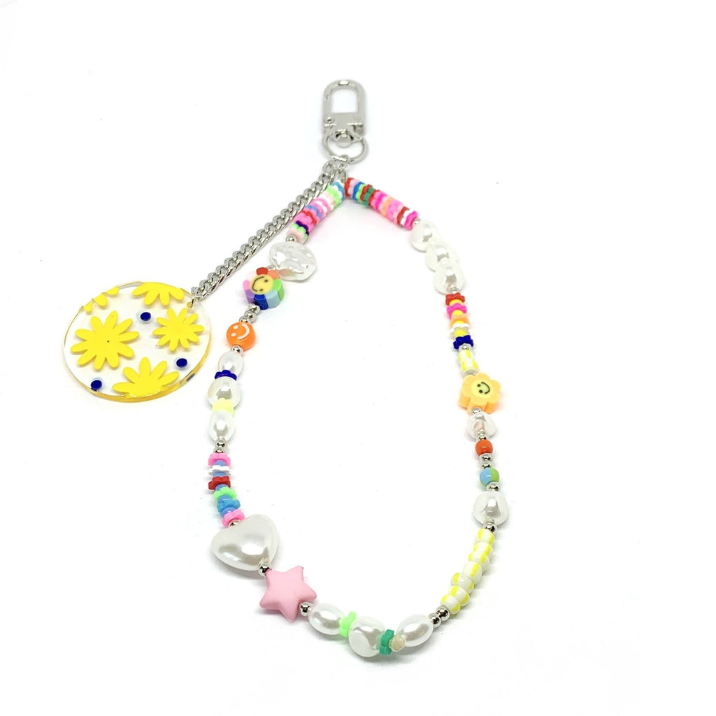 COLORFUL RAINBOW ACRYLIC BEAD MOBILE PHONE CHAIN FASHION 2021 HEART LETTER SHAPE CELLPHONE ACCESSORIES PENDANT STRAP LANYARD vasttrend trendy looking dude