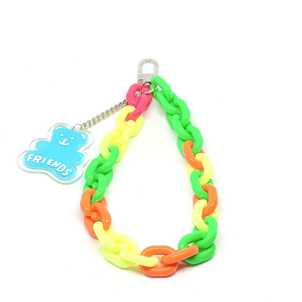 COLORFUL RAINBOW ACRYLIC BEAD MOBILE PHONE CHAIN FASHION 2021 HEART LETTER SHAPE CELLPHONE ACCESSORIES PENDANT STRAP LANYARD vasttrend trendy looking dude