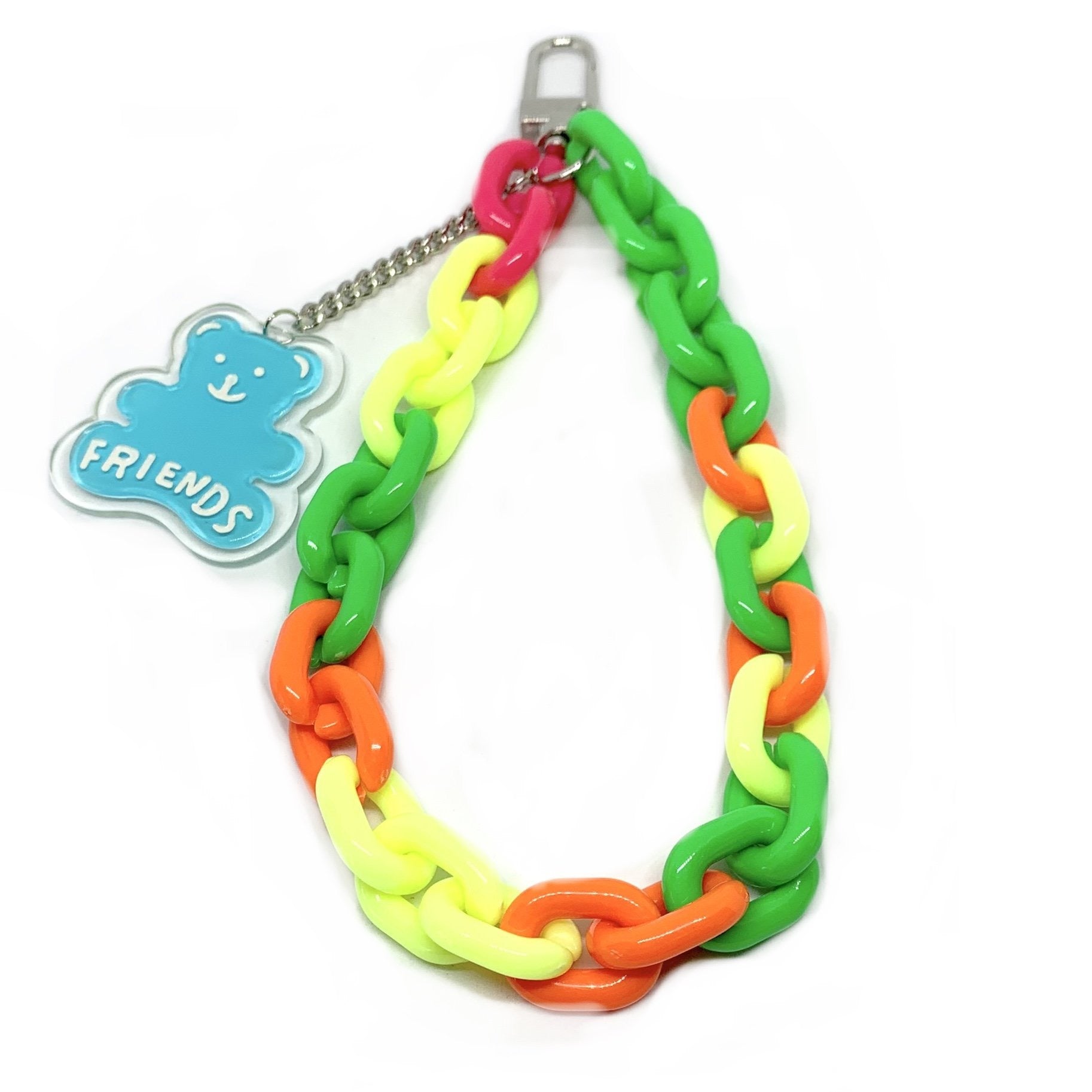 COLORFUL RAINBOW ACRYLIC BEAD MOBILE PHONE CHAIN FASHION 2021 HEART LETTER SHAPE CELLPHONE ACCESSORIES PENDANT STRAP LANYARD vasttrend trendy looking dude