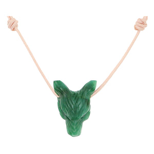 Mon Precieux Gem Jade Wolf Necklace Jade - itseight