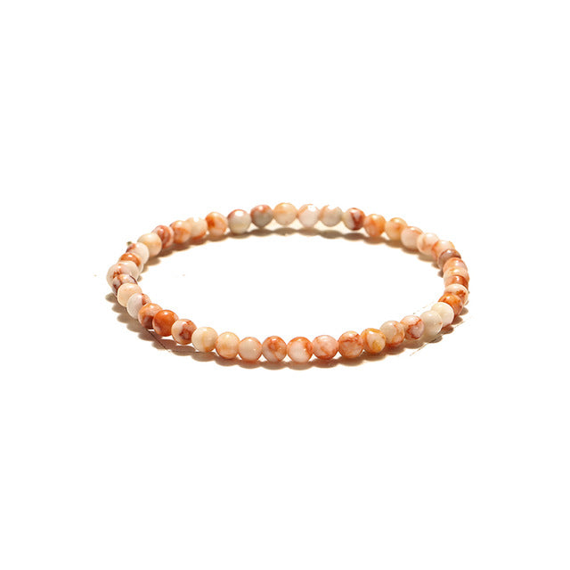 Minimalist 4 mm Natural Stone Beads Bracelet - itseight