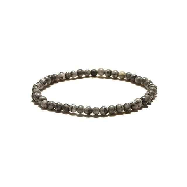 Minimalist 4 mm Natural Stone Beads Bracelet - itseight