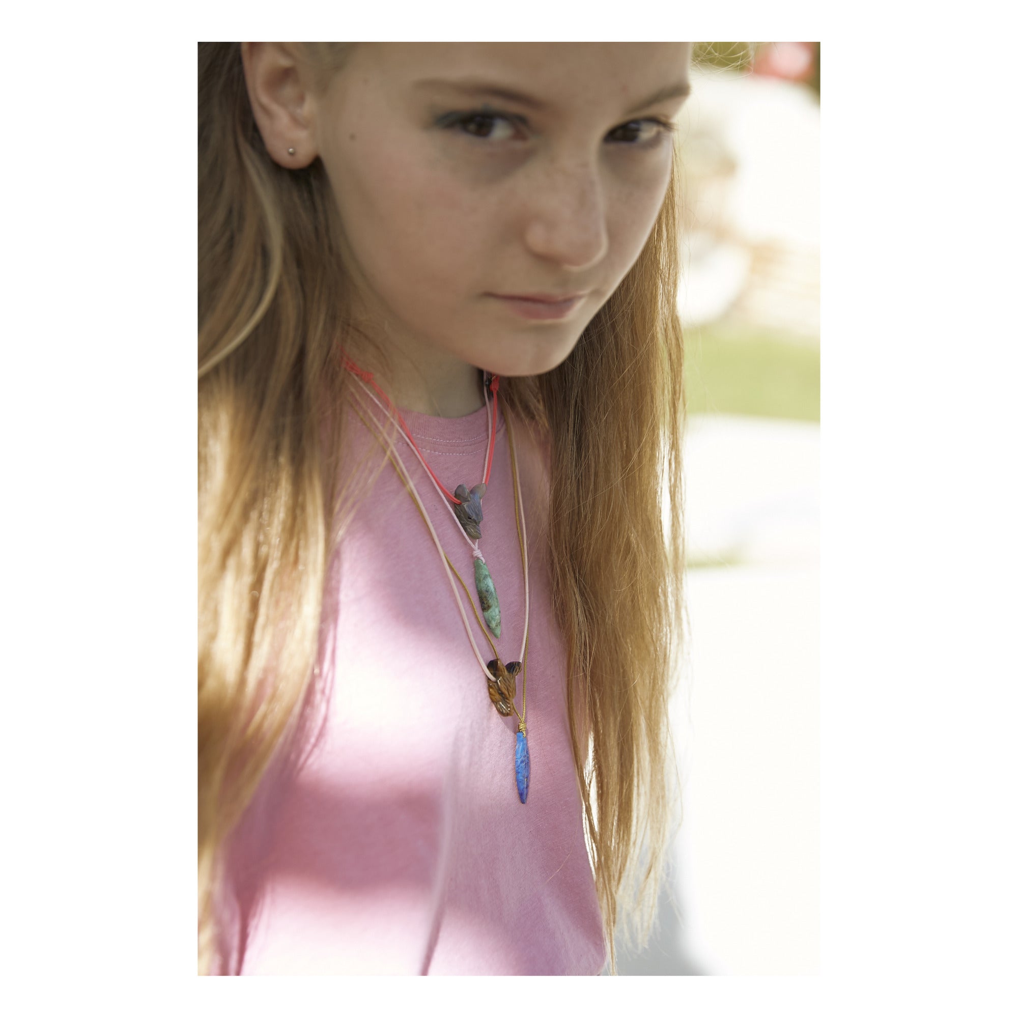 Ruby Zoisite Feather Necklace Rubis Zoisite - itseight